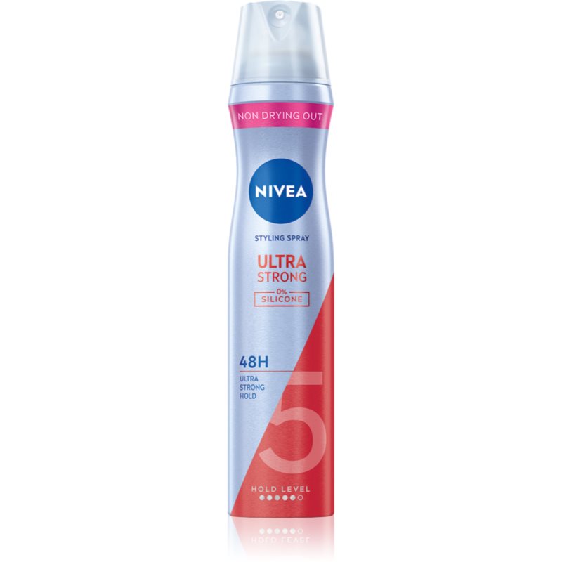 NIVEA Ultra Strong lak na vlasy s extra silnou fixací bez silikonů 250 ml - parfo.cz