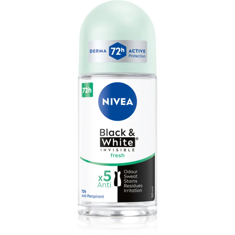 NIVEA Black & White Invisible Fresh antiperspirant proti bílým a žlutým skvrnám 50 ml - parfo.cz