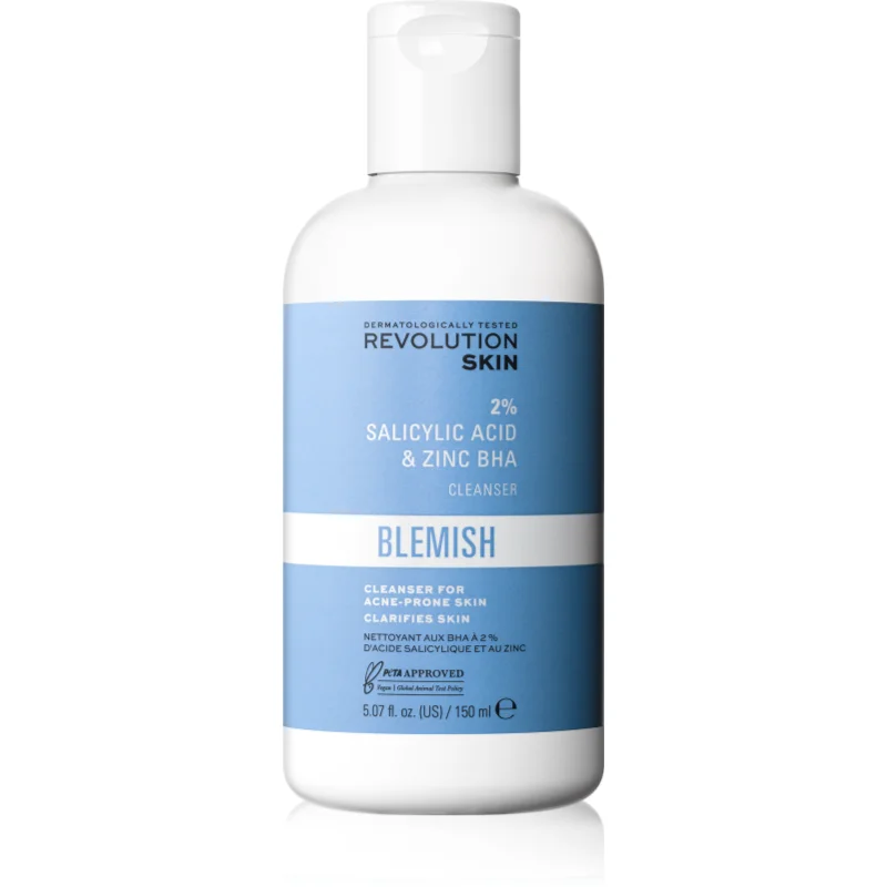 Revolution Skincare Blemish 2% Salicylic Acid & Zinc BHA exfoliační čisticí emulze pro problematickou pleť