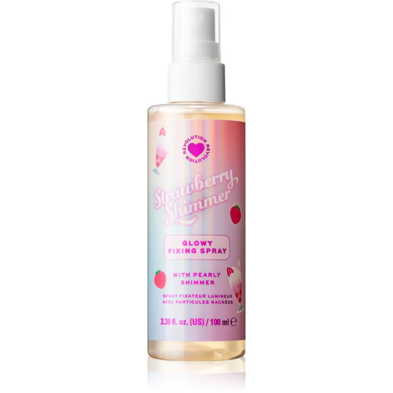 I Heart Revolution Milkshake Strawberry Shimmer rozjasňující fixační sprej 50 ml - parfo.cz