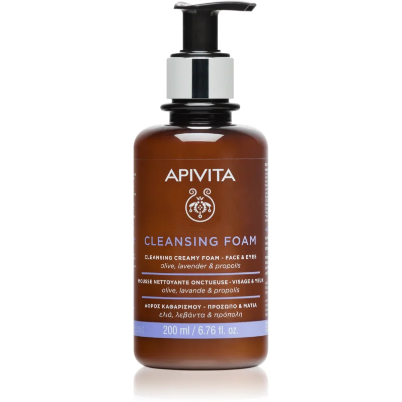 Apivita Cleansing Foam Face & Eyes čisticí a odličovací pěna na obličej a oči pro všechny typy pleti 200 ml - parfo.cz