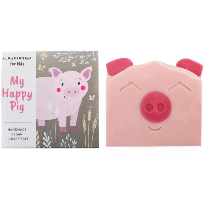 Almara Soap For Kids My Happy Pig ručně vyráběné mýdlo s vůní hrušky pro děti 100 g - parfo.cz