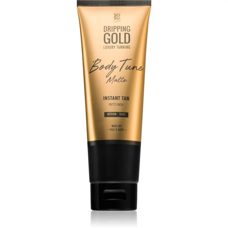 Dripping Gold Luxury Tanning Body Tune samoopalovací krém na tělo a obličej s okamžitým účinkem Medium-Dark 125 ml - parfo.cz