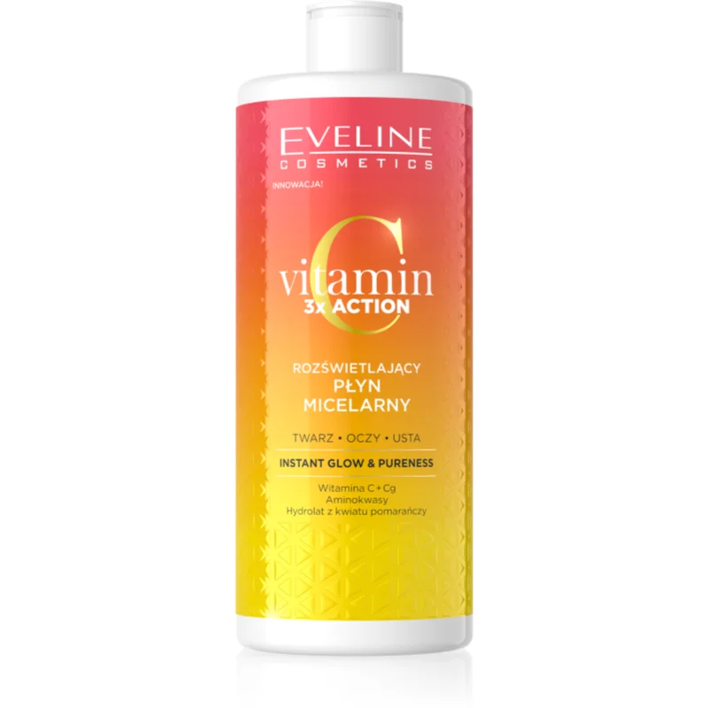 Eveline Cosmetics Vitamin C 3x Action micelární voda pro rozjasnění a hydrataci 500 ml - parfo.cz