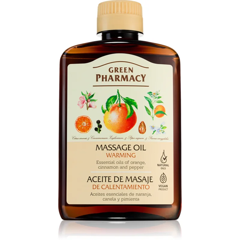 Green Pharmacy Essential oils of Orange Massage Oil hřejivý masážní olej 200 ml - parfo.cz