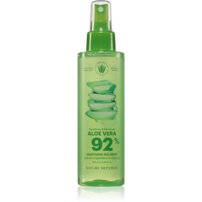 NATURE REPUBLIC Soothing & Moisture Aloe Vera 92% Soothing Gel Mist chladivá a osvěžující mlha se zklidňujícím účinkem 155 ml - parfo.cz