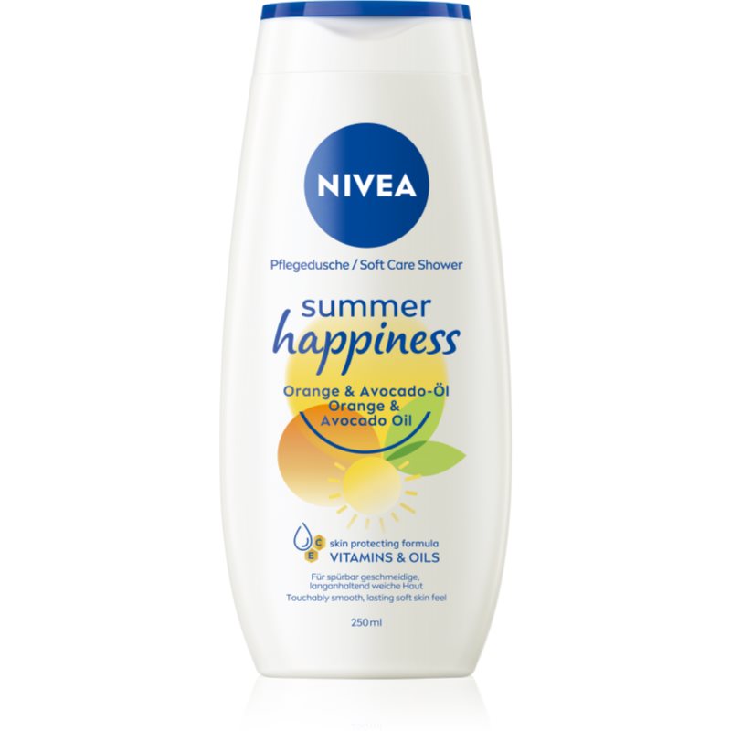 NIVEA Summer Happiness Orange & Avocado Oil vyživující sprchový gel 250 ml - parfo.cz