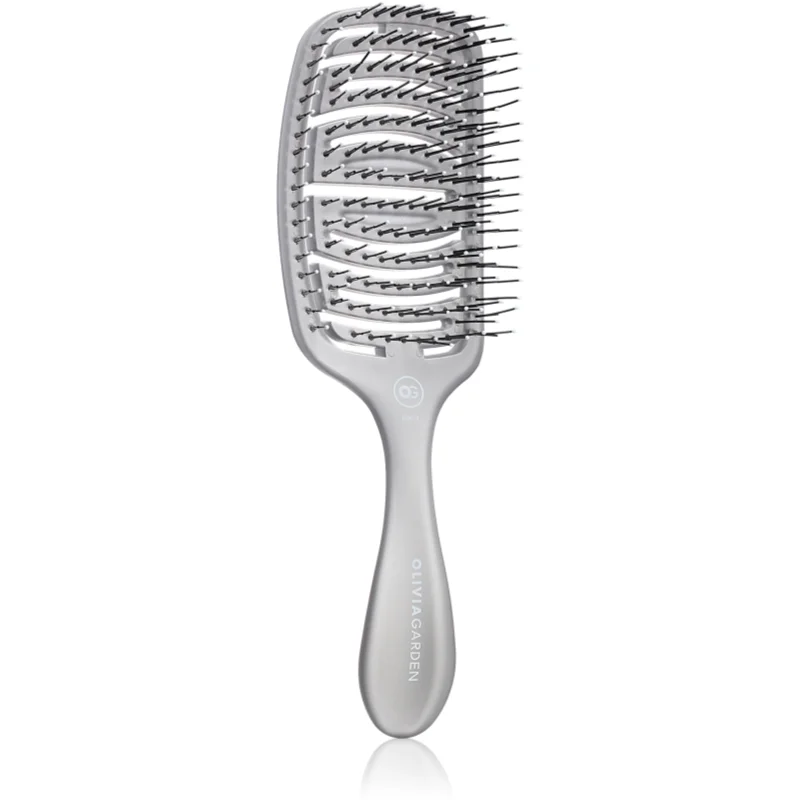 Olivia Garden ESSENTIAL CARE FLEX Medium Hair Bristles kartáč na vlasy Ice Grey 1 ks - parfo.cz