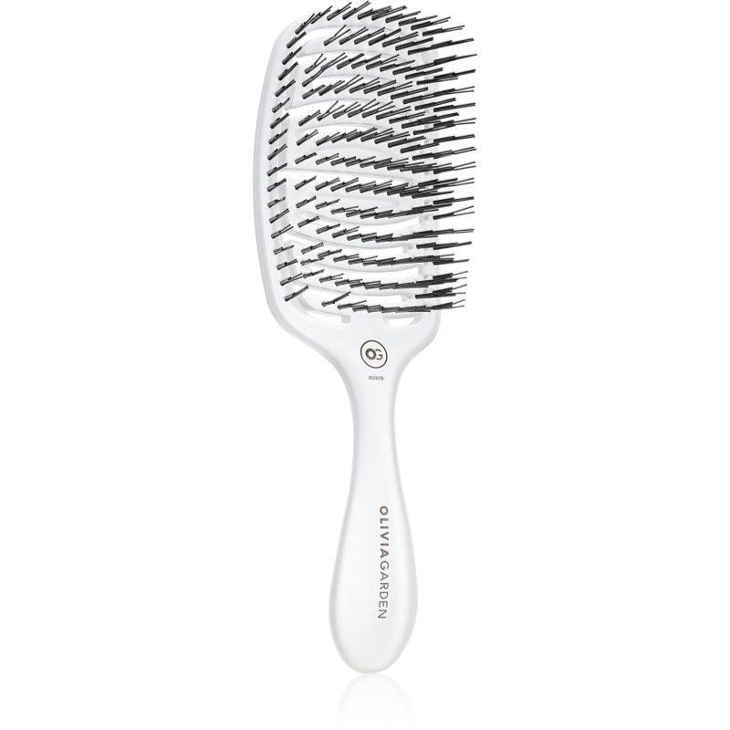 Olivia Garden ESSENTIAL CARE FLEX Medium Hair Bristles kartáč na vlasy Ice White 1 ks - parfo.cz