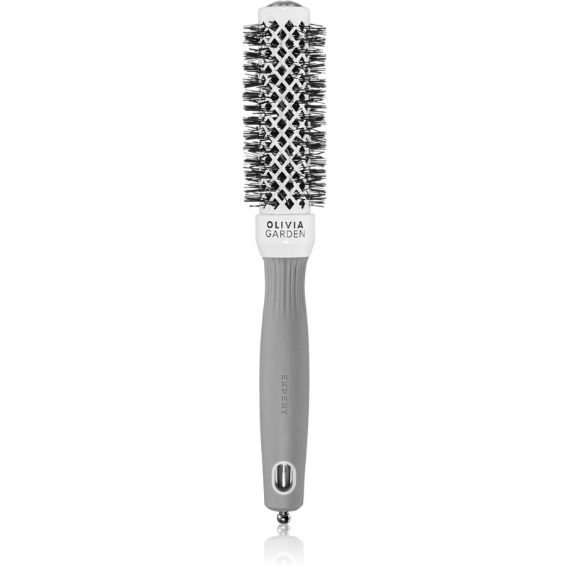 Olivia Garden Expert Shine Wavy Bristles White&Grey kartáč na vlasy průměr 25 mm 1 ks - parfo.cz