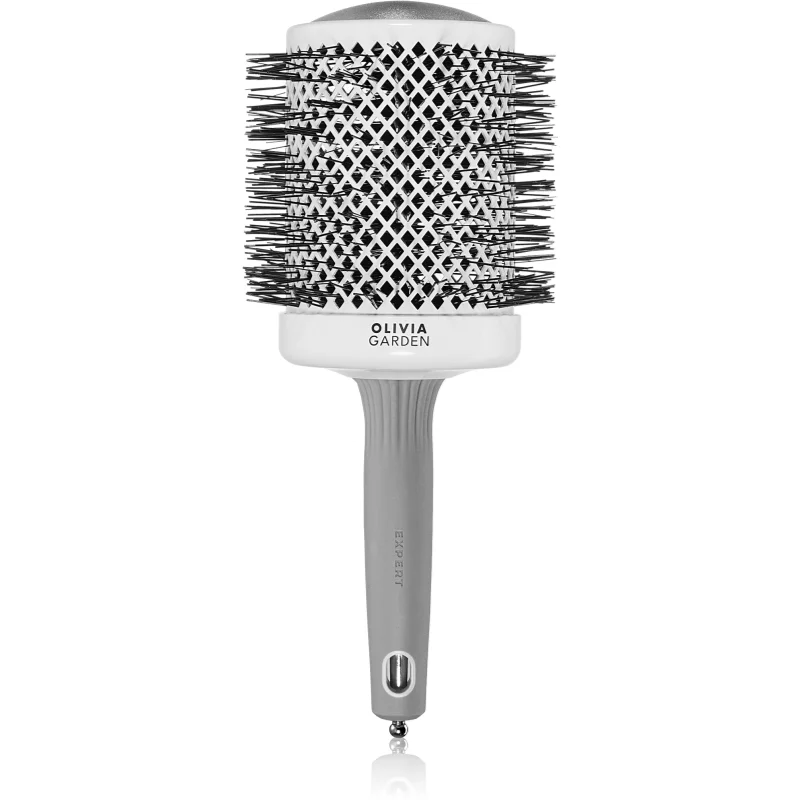 Olivia Garden Expert Shine Wavy Bristles White&Grey kartáč na vlasy průměr 80 mm 1 ks - parfo.cz