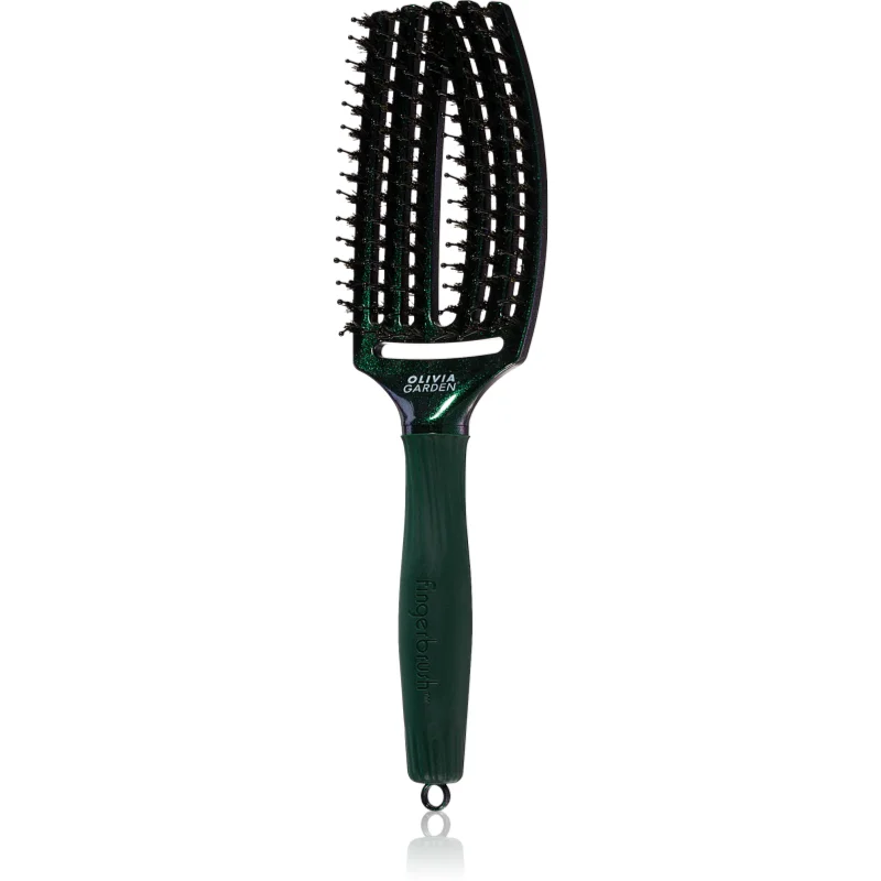 Olivia Garden Fingerbrush Midnight Desert plochý kartáč odstín Emerald 27 cm - parfo.cz