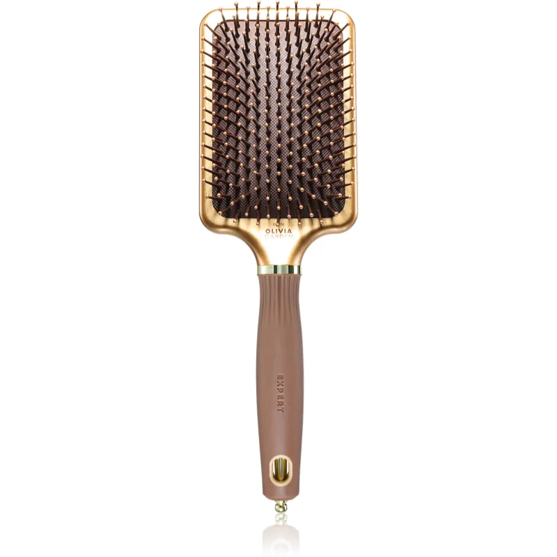 Olivia Garden Rectangular Paddle kartáč pro snadné rozčesání vlasů Gold&Brown 1 ks - parfo.cz