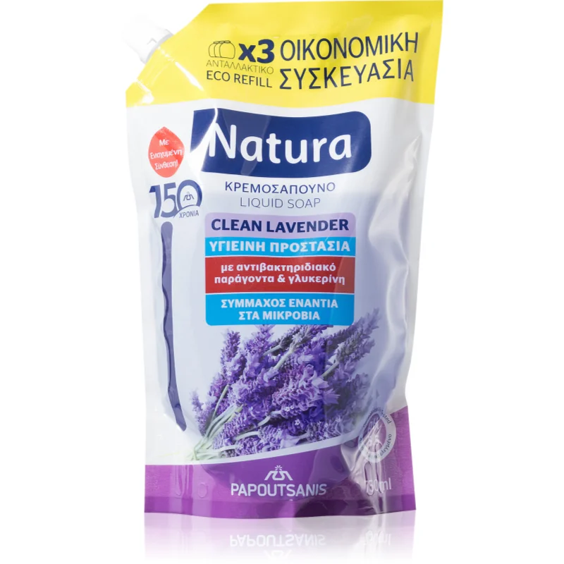 PAPOUTSANIS Natura Clean Lavender tekuté mýdlo 750 ml - parfo.cz