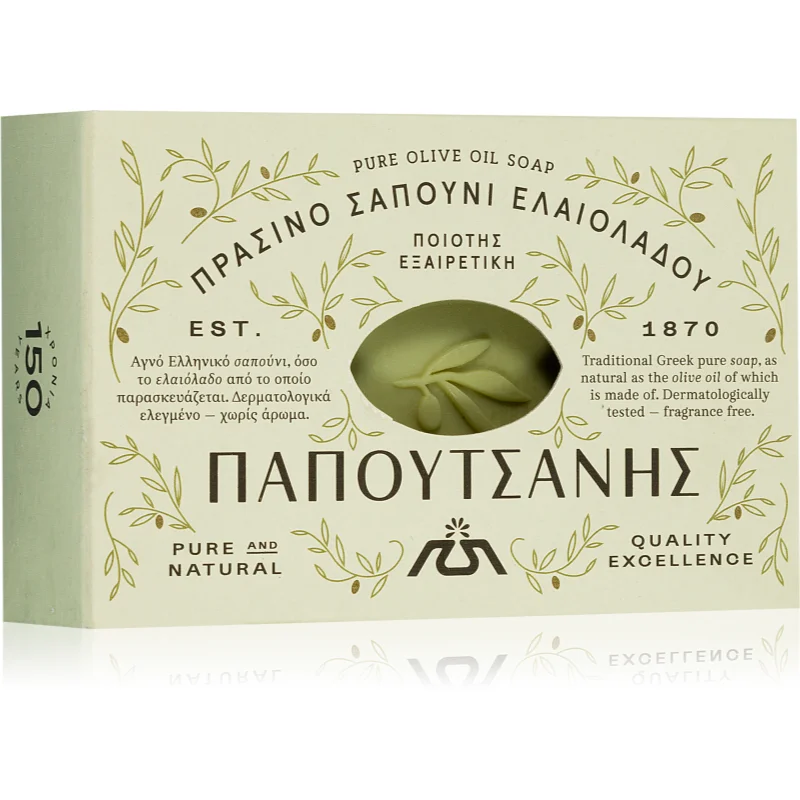 PAPOUTSANIS Traditional Olive Oil tuhé mýdlo 125 g - parfo.cz