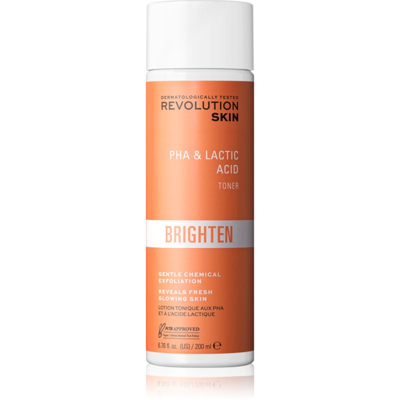 Revolution Skincare Brighten PHA & Lactic Acid jemné exfoliační tonikum pro suchou a citlivou pokožku 200 ml - parfo.cz