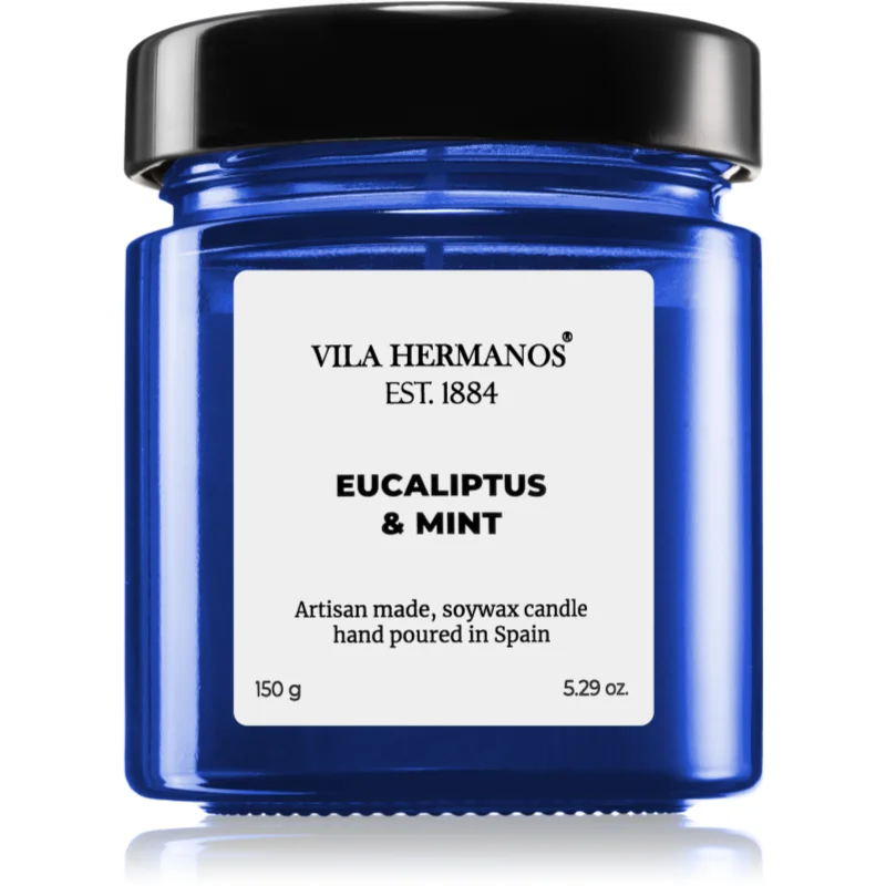 Vila Hermanos Apothecary Cobalt Blue Eucalyptus & Mint vonná svíčka 150 g - parfo.cz