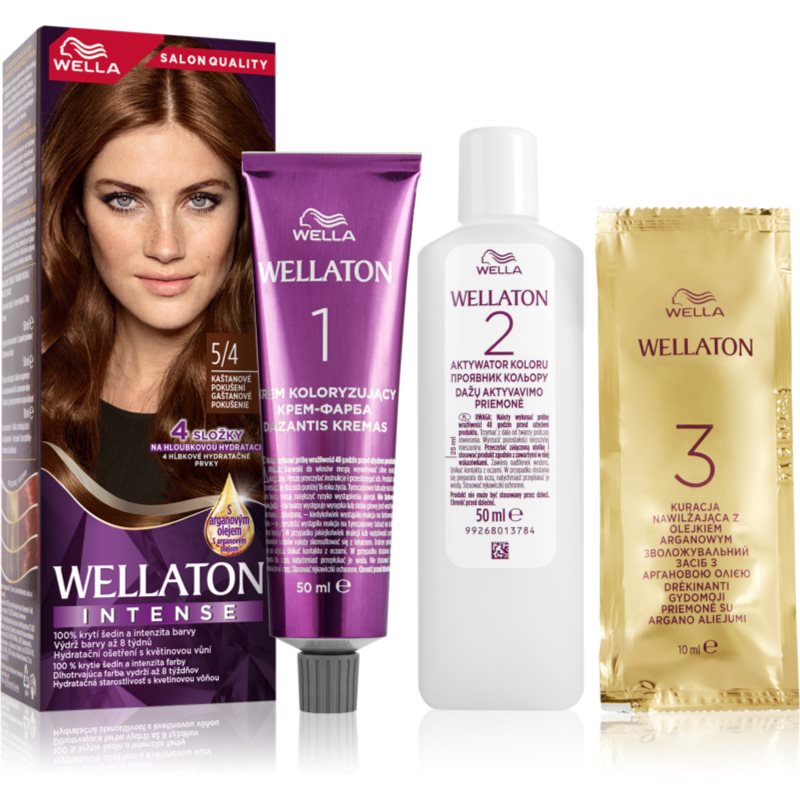 Wella Wellaton Intense permanentní barva na vlasy s arganovým olejem odstín 5/4 Chestnut 1 ks - parfo.cz