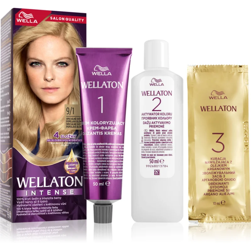 Wella Wellaton Intense permanentní barva na vlasy s arganovým olejem odstín 9/1 Special Light Ash Blonde 1 ks - parfo.cz