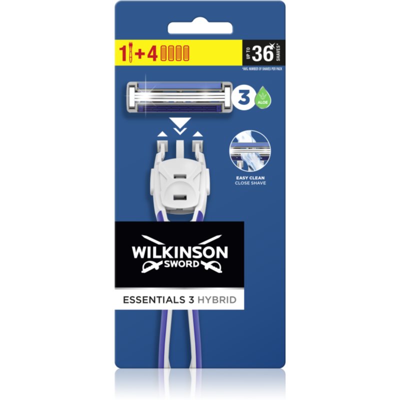 Wilkinson Sword Essentials 3 Hybrid holicí strojek + náhradní hlavice 1 ks - parfo.cz