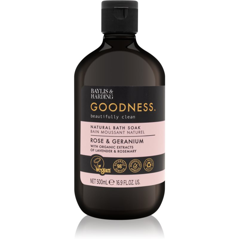Baylis & Harding Goodness Rose & Geranium pěna do koupele s vůní květin 500 ml - parfo.cz