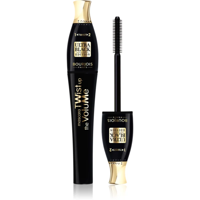 Bourjois Twist Up The Volume řasenka pro objem s kartáčkem 2 v 1 odstín Ultra Black 8 ml - parfo.cz