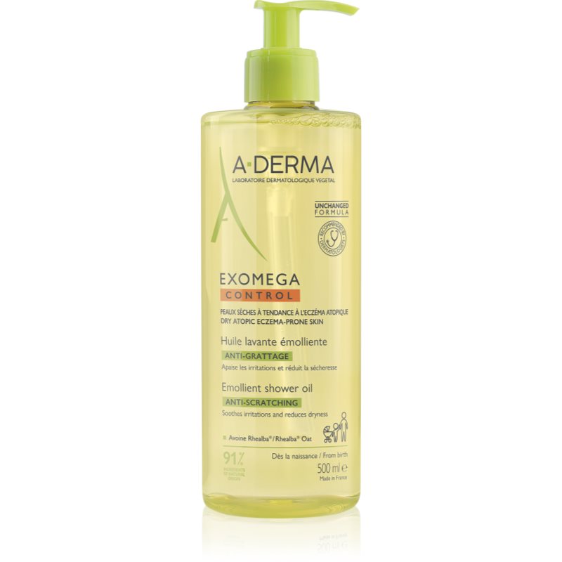 A-Derma Exomega Control Emollient shower oil zvláčňující sprchový olej pro suchou až atopickou pokožku 500 ml - parfo.cz