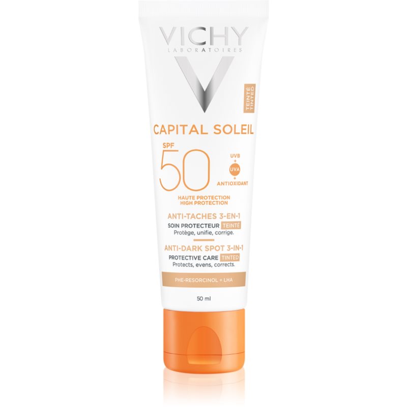 Vichy Capital Soleil tónovaná péče proti pigmentovým skvrnám 3 v 1 SPF 50 Tinted 50 ml - parfo.cz