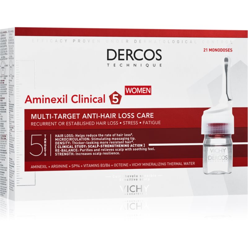 Vichy Dercos Aminexil Clinical 5 cílená péče proti vypadávání vlasů pro ženy 21x6 ml - parfo.cz