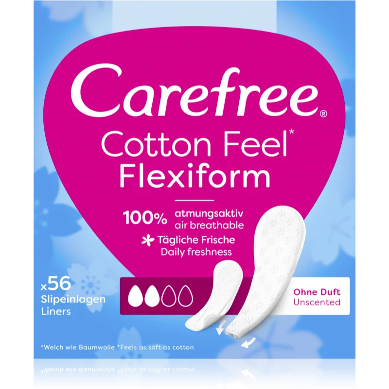 Carefree Cotton Flexiform slipové vložky bez parfemace 56 ks - parfo.cz