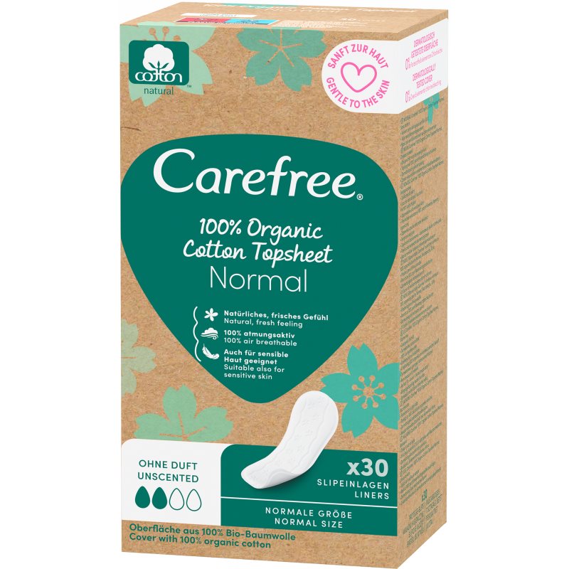 Carefree Organic Cotton Normal slipové vložky 30 ks - parfo.cz