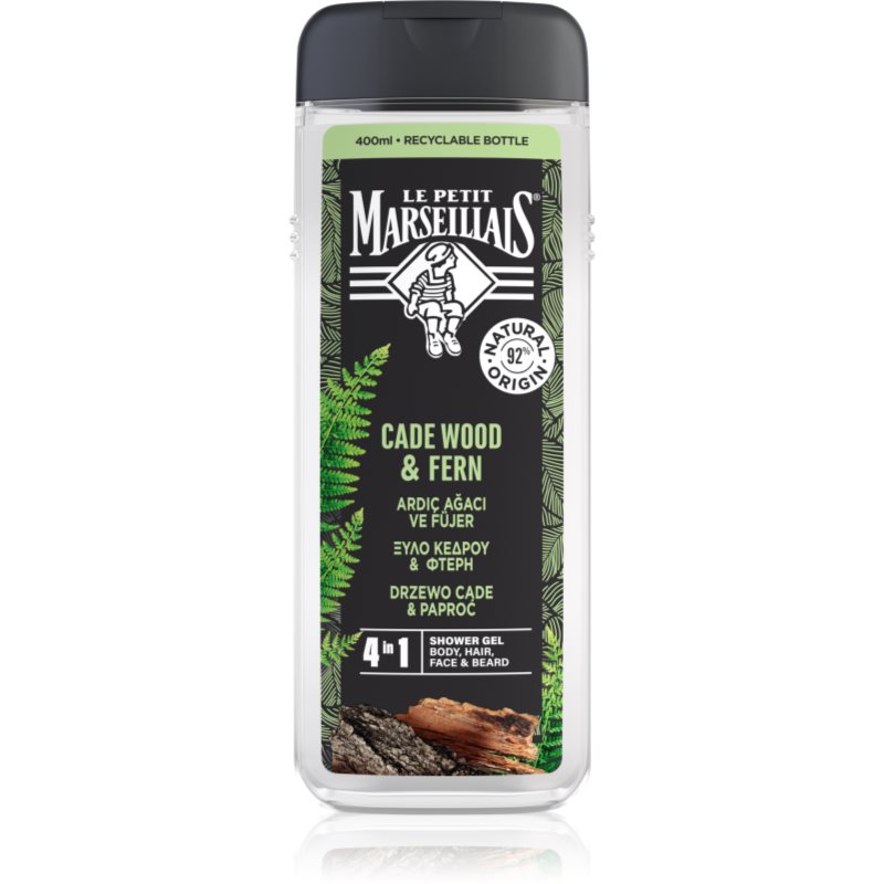 Le Petit Marseillais Cade Wood & Fern sprchový gel 4 v 1 pro muže 400 ml - parfo.cz