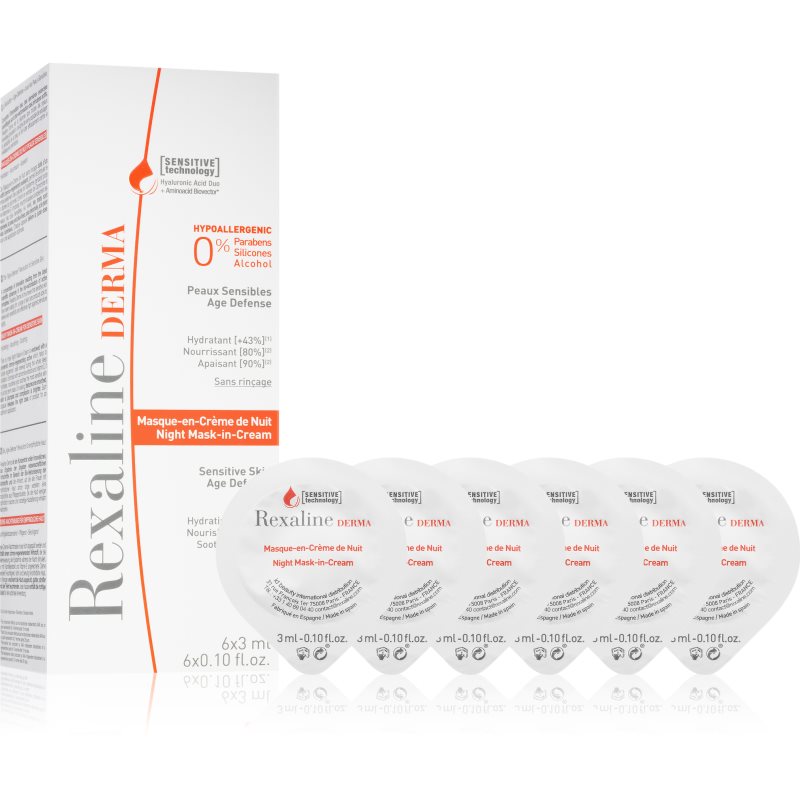 Rexaline Derma Night Mask-in-Creme obnovující noční krémová maska s protivráskovým účinkem 6 x 3 ml - parfo.cz