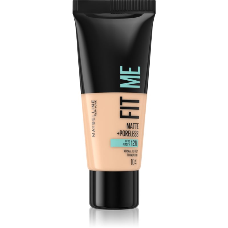 MAYBELLINE NEW YORK Fit Me! Matte+Poreless matující make-up pro normální a mastnou pleť odstín 104 Soft Ivory 30 ml - parfo.cz