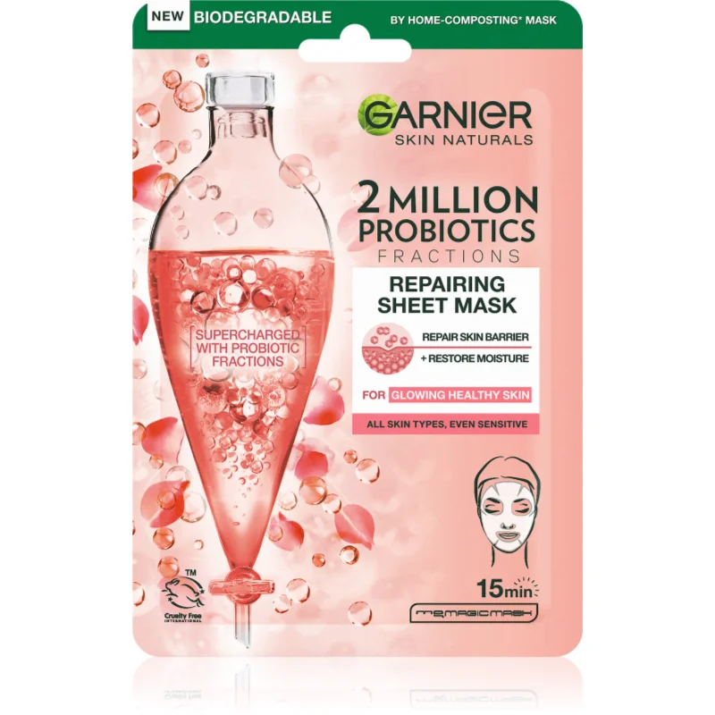 Garnier Skin Naturals jednorázová platýnková maska na obličej s probiotiky 22 g - parfo.cz