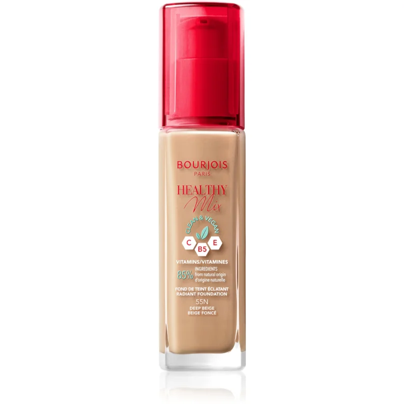 Bourjois Healthy Mix rozjasňující hydratační make-up 24h odstín 55N Deep Beige 30 ml - parfo.cz