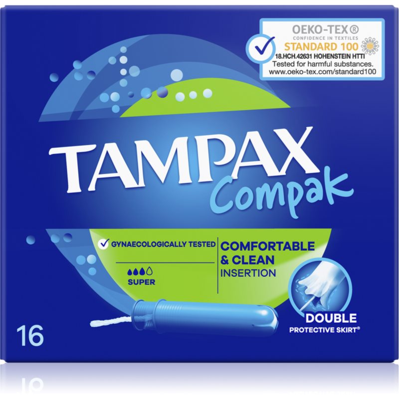 Tampax Compak Super tampony s aplikátorem 16 ks - parfo.cz