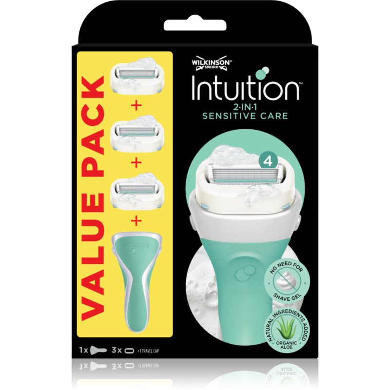 Wilkinson Sword Intuition 2 in 1 Sensitive Care holicí strojek + náhradní hlavice 3 ks - parfo.cz