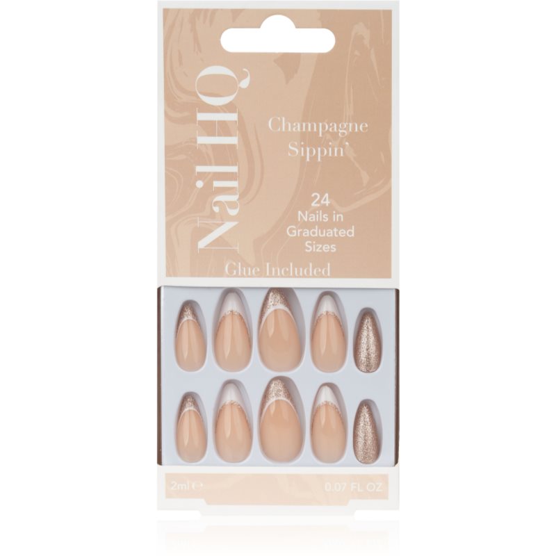 Nail HQ Almond umělé nehty Sparkling Wine Sippin' 24 ks - parfo.cz