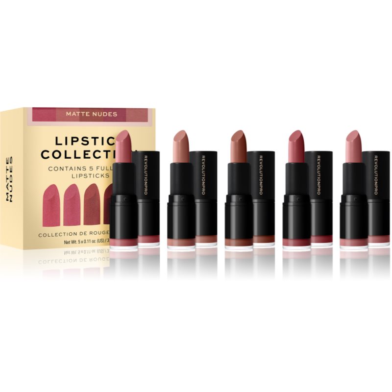 Revolution PRO Lipstick Collection sada rtěnek odstín Matte Nude 5 ks - parfo.cz