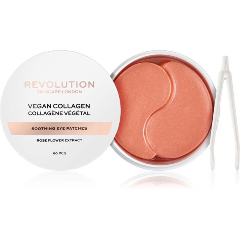 Revolution Skincare Rose Gold Vegan Collagen hydrogelová maska na oční okolí se zklidňujícím účinkem 60 ks - parfo.cz