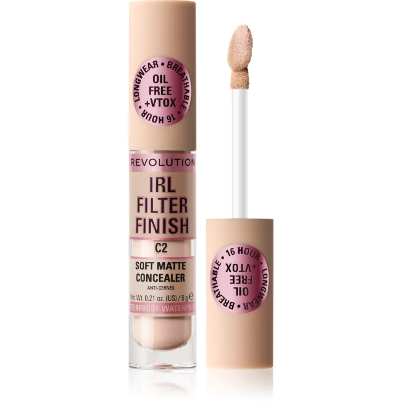 Makeup Revolution IRL Filter dlouhotrvající korektor pro plné krytí odstín C2 6 g - parfo.cz