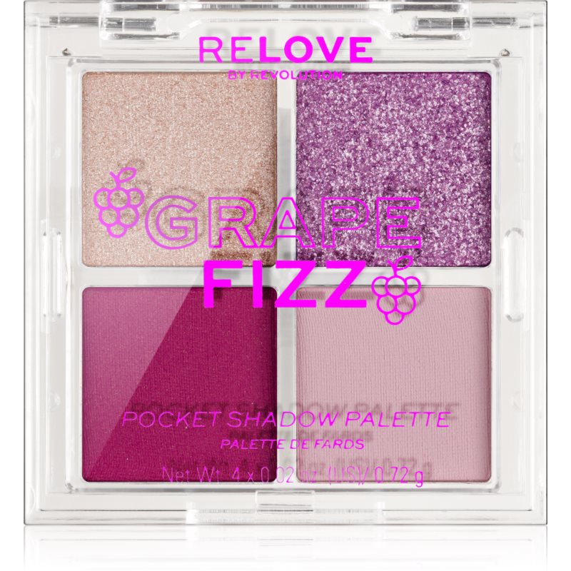 Revolution Relove Pocket Palette paletka očních stínů odstín Grape Fizz 4x0.72 g - parfo.cz