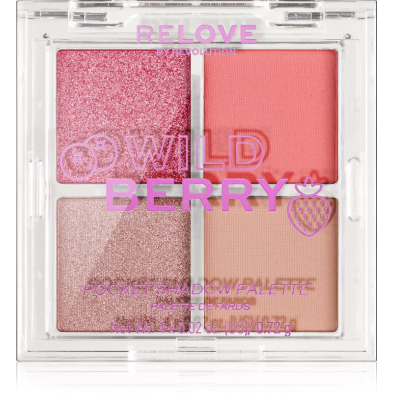 Revolution Relove Pocket Palette paletka očních stínů odstín Wild Berry 4x0.72 g - parfo.cz