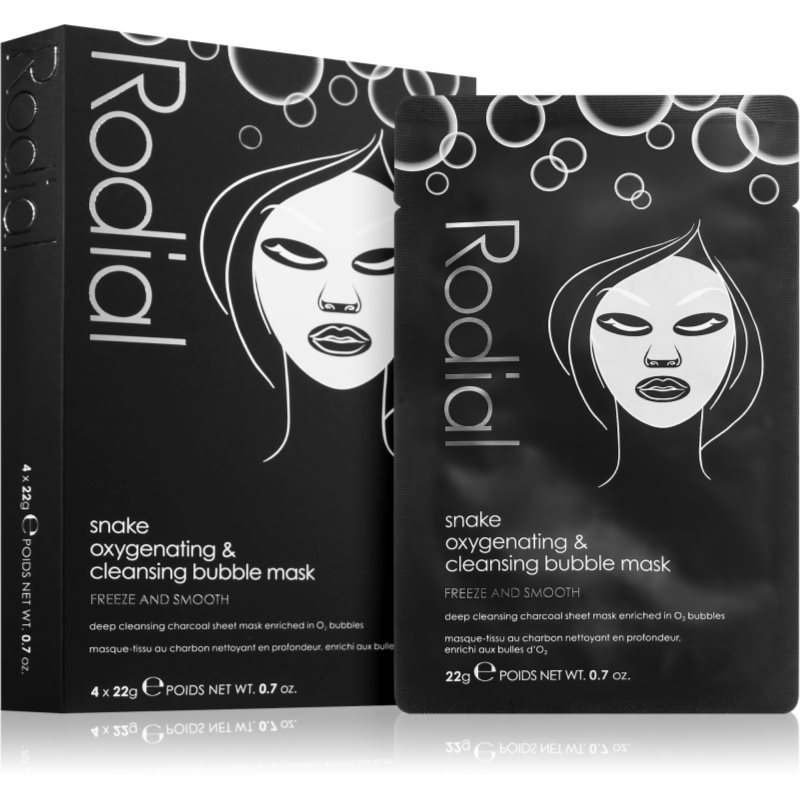 Rodial Snake Oxygenating & Cleansing Bubble Sheet Masks antioxidační plátýnková maska 4 ks - parfo.cz