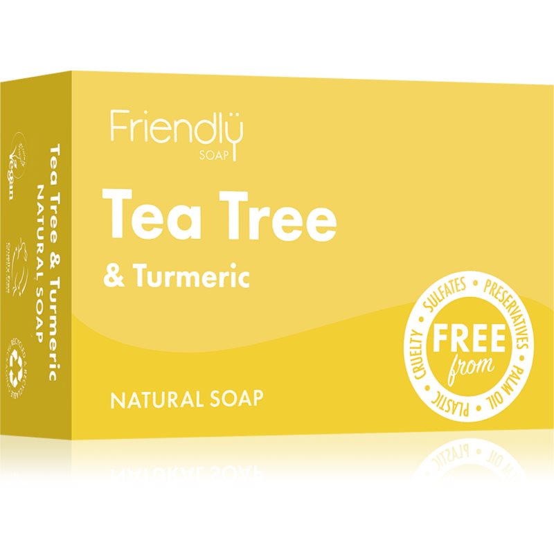 Friendly Soap Natural Soap Tea Tree & Turmeric přírodní mýdlo 95 g - parfo.cz