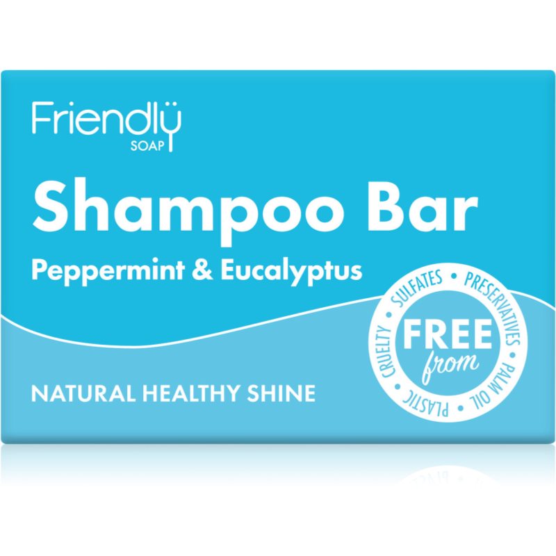 Friendly Soap Natural Shampoo Bar Peppermint & Eucalyptus přírodní mýdlo na vlasy 95 g - parfo.cz