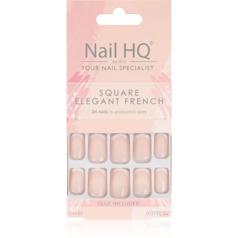 Nail HQ Square umělé nehty Elegant French 24 ks - parfo.cz