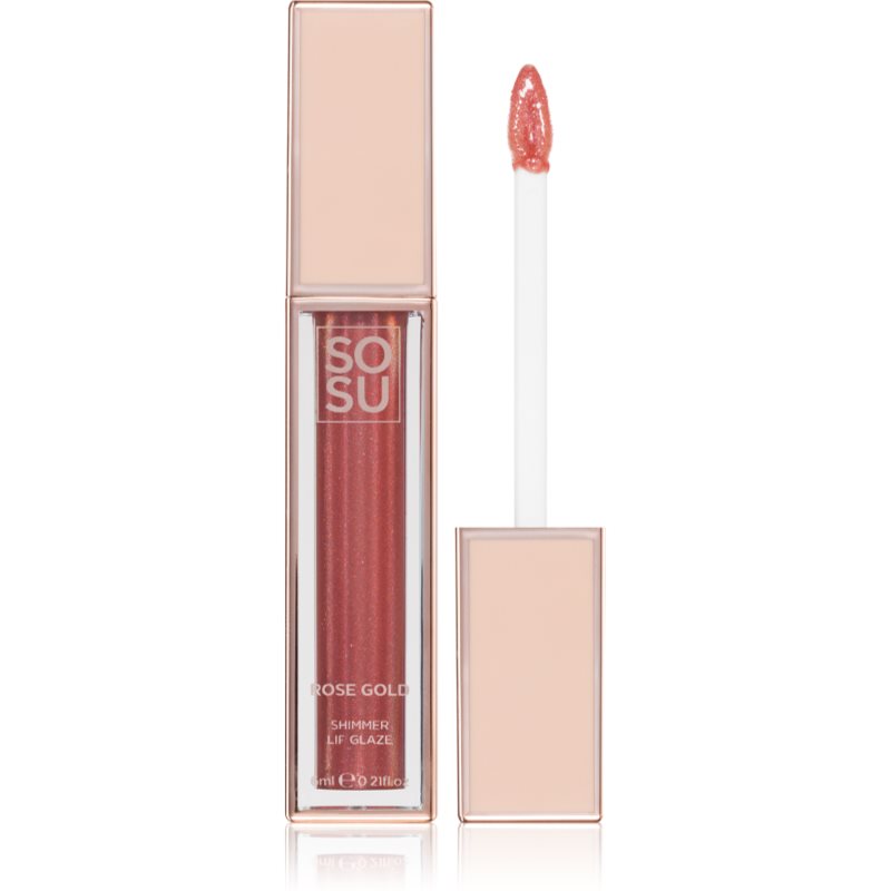SOSU Cosmetics Shimmer Lip Glaze hydratační lesk na rty třpytivý odstín Rose Gold 6 ml - parfo.cz