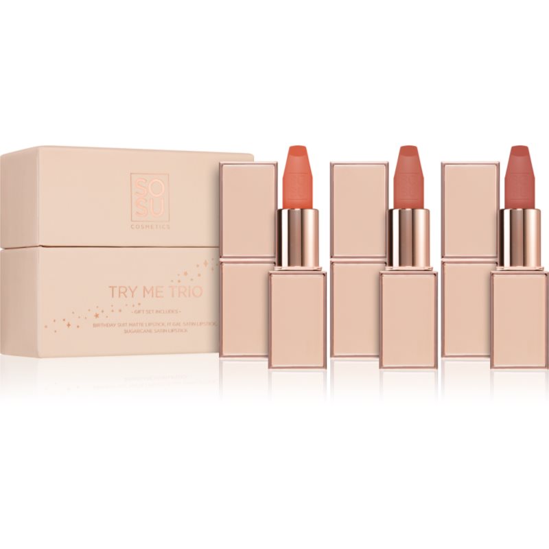 SOSU Cosmetics Try Me Trio sada rtěnek - parfo.cz
